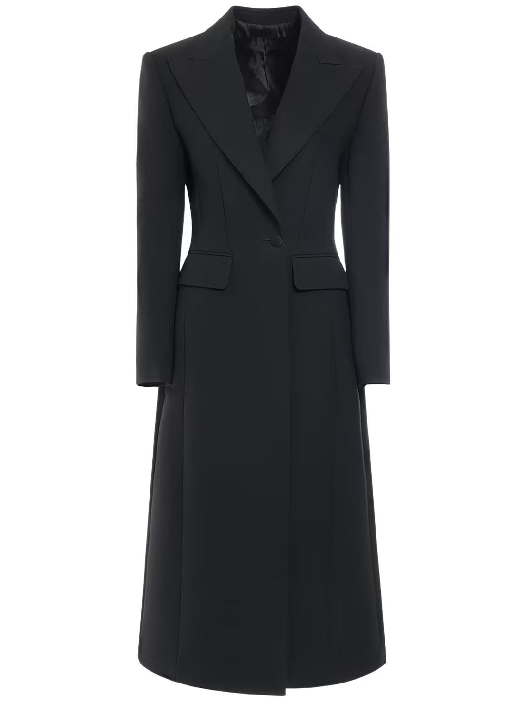 Damen Longline Einreihiger Mantel mit dezenter Taillierung und Spitzrevers Drune