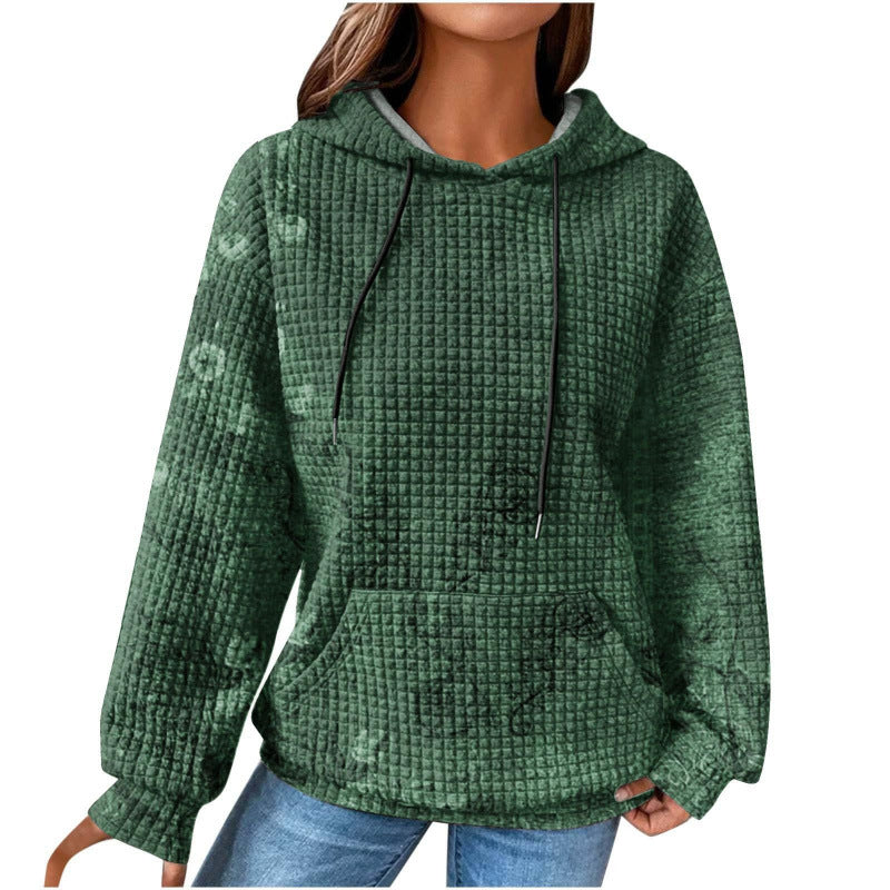 Damen Modischer Kapuzenpullover im Karodesign Drune