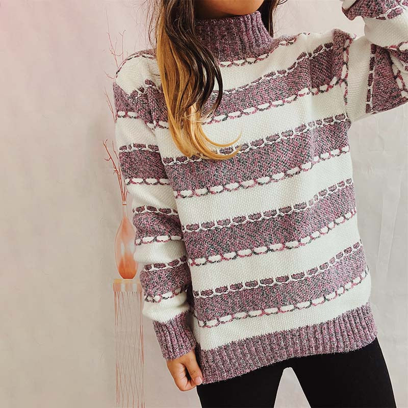 Drune | Gestreifter Strickpullover im Modernen Stil