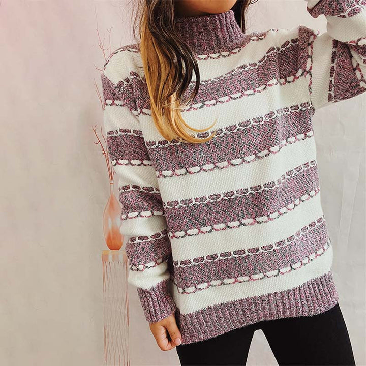 Drune | Gestreifter Strickpullover im Modernen Stil