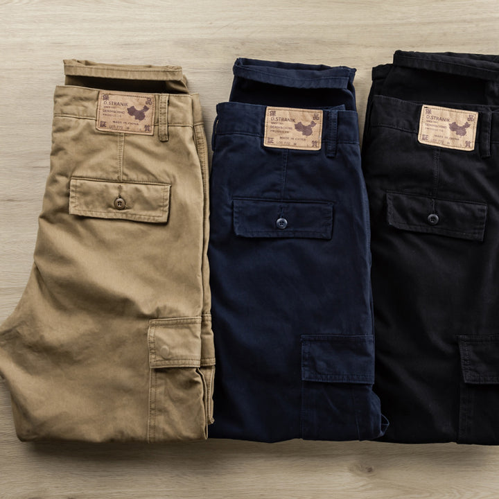 Herren Cargo-Hose mit taperter Passform, Utility-Taschen und verstärkten Nähten Drune