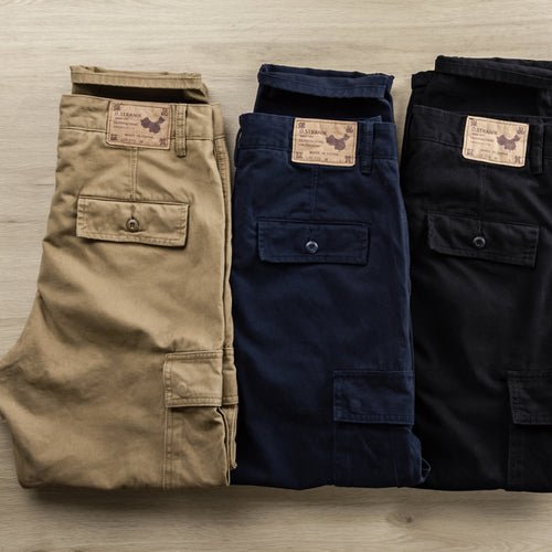 Herren Cargo-Hose mit taperter Passform, Utility-Taschen und verstärkten Nähten Drune