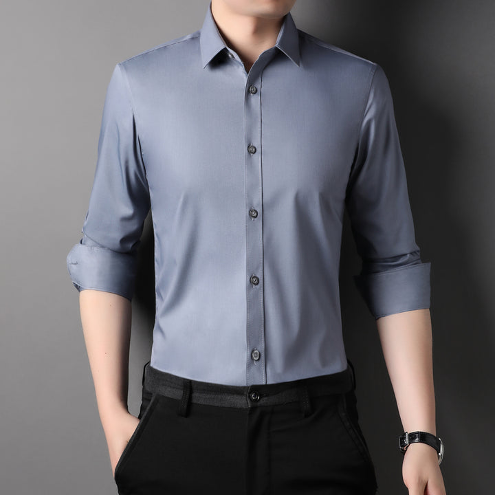 Herren Langarm Hemd mit modernem Schnitt und atmungsaktiver Textur Drune
