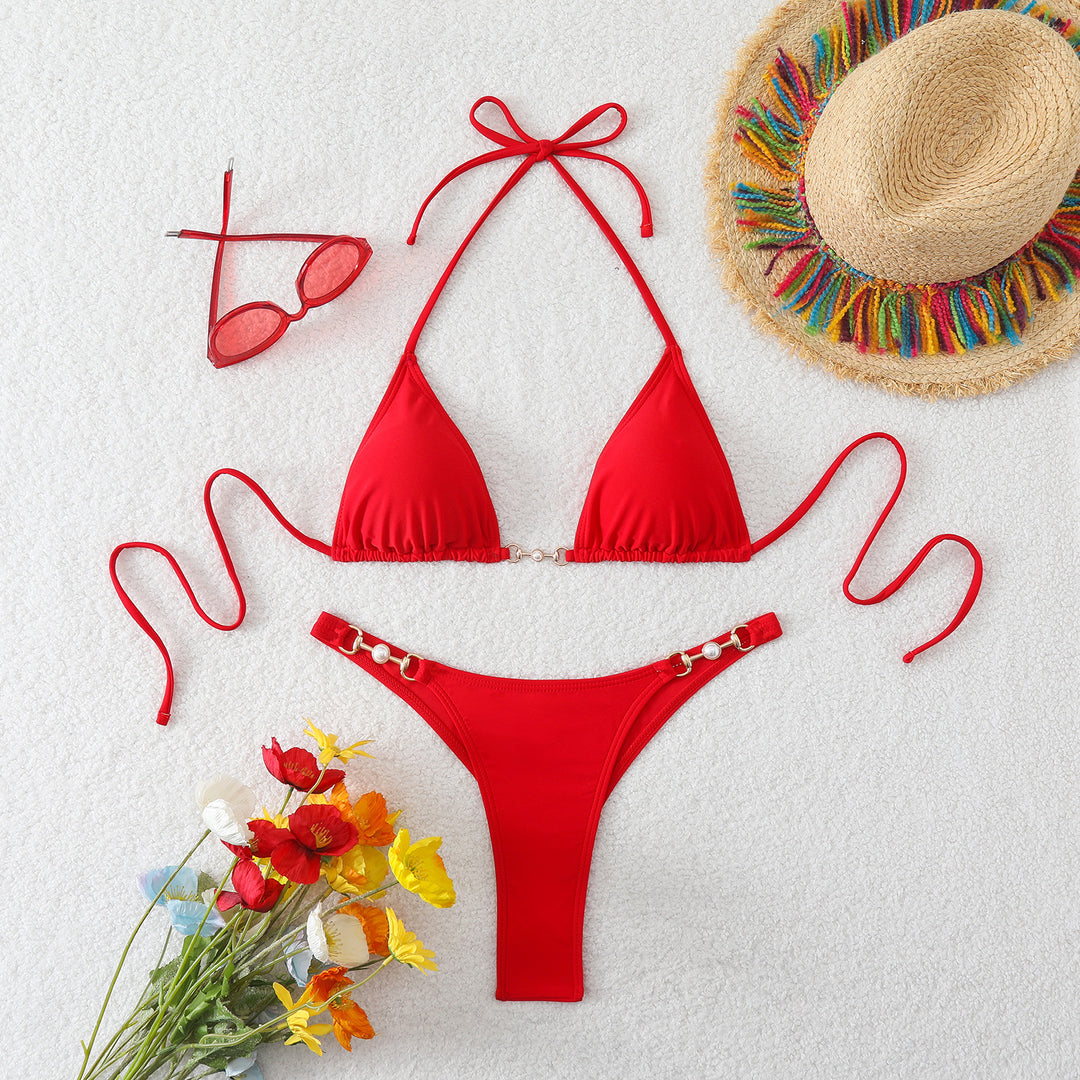 Damen Triangel-Bikini-Set mit modischen Details Drune