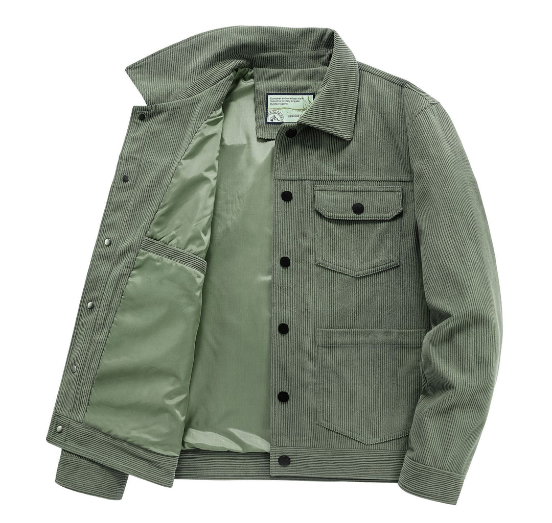 Herren Lässige Cordjacke mit Praktischen Taschen Drune