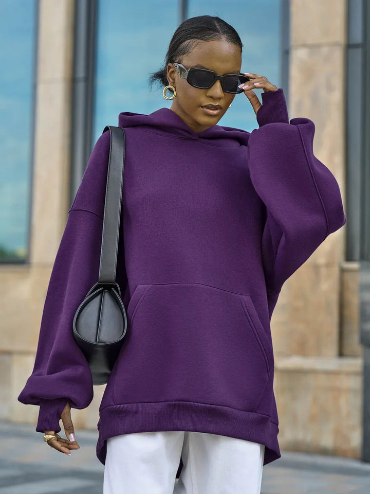 Damen Oversized Kapuzenpullover mit extra weitem Schnitt und Kängurutasche Drune