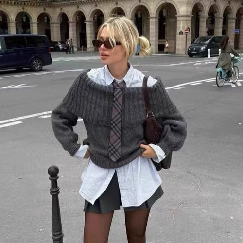 Damen gemütlicher Oversized Pullover Drune