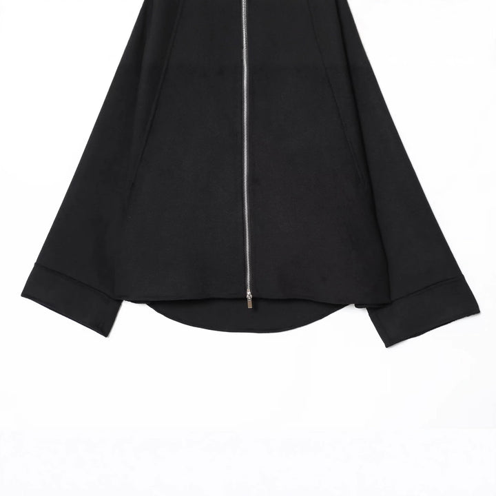 Damen nan kastiges Zip-Overshirt mit Hemdkragen, Raglanärmeln und verlängertem Saum Drune