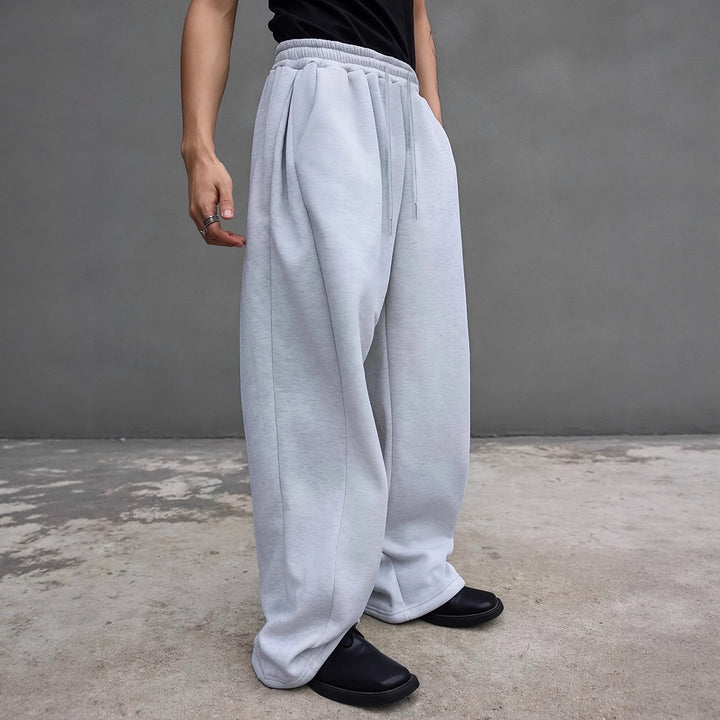Herren Weite Oversize-Sweatpants mit Tunnelzugbund, Fleece-Innenfutter & Eingrifftaschen Drune