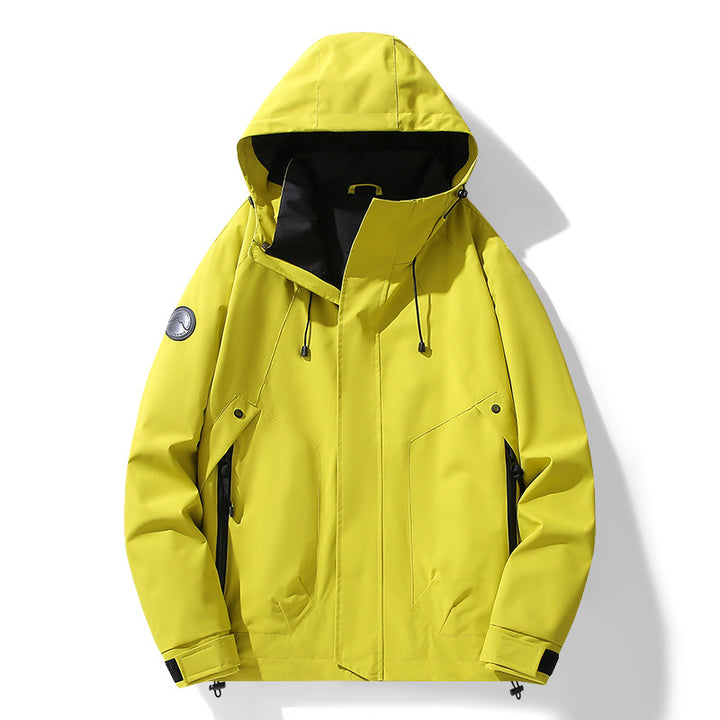 Herren Multifunktionale Softshell-Parka mit verstellbarer Kapuze, wind- und wasserabweisender Membran Drune