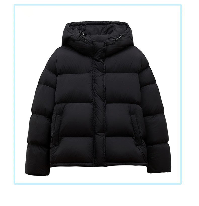 Damen Stilvolle Daunenjacke mit Kapuze Drune