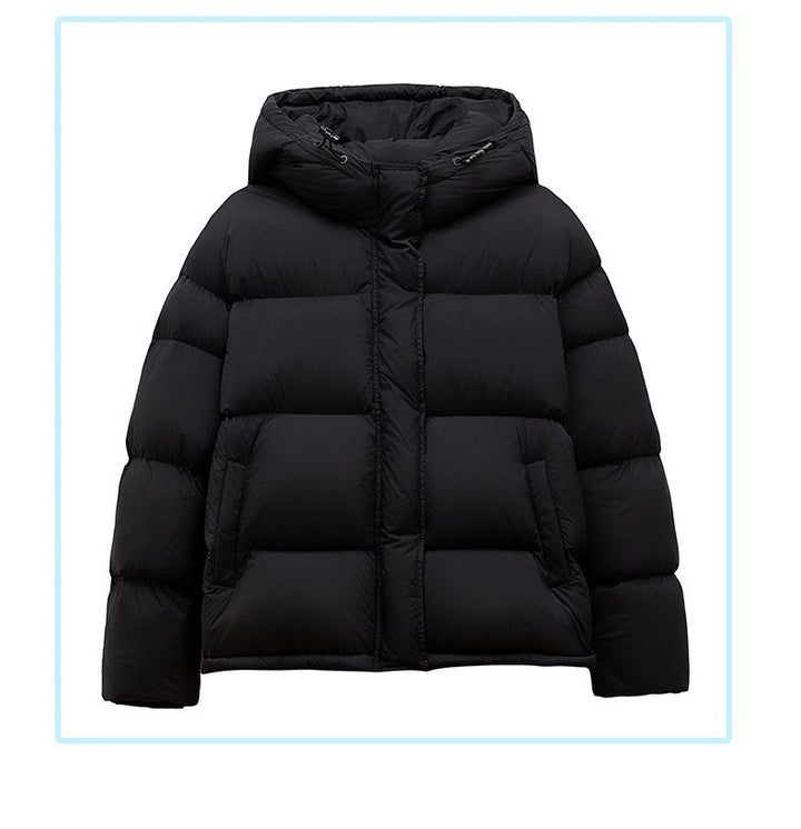 Damen Stilvolle Daunenjacke mit Kapuze Drune