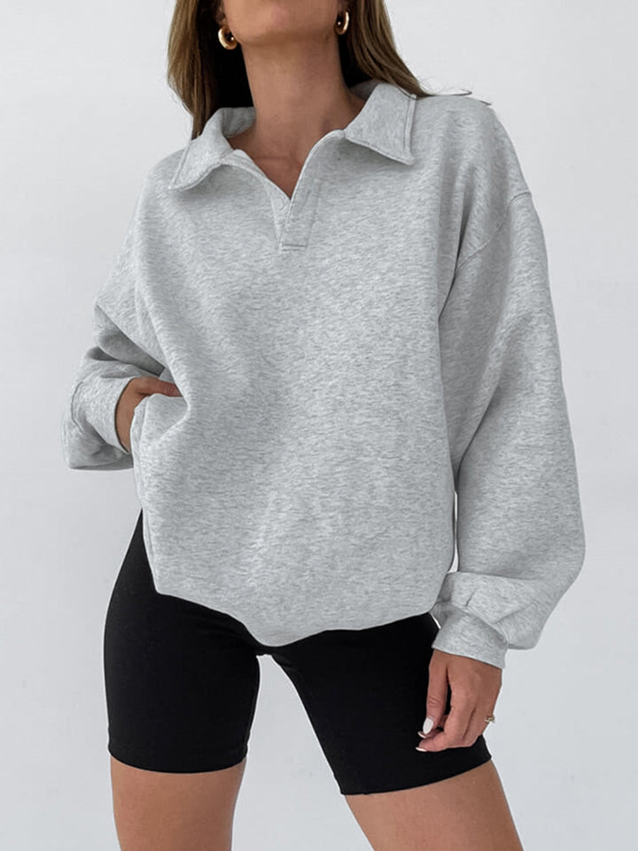 Damen Sportlicher Pullover mit hochwertigem Kragen und lässigem Schnitt Drune