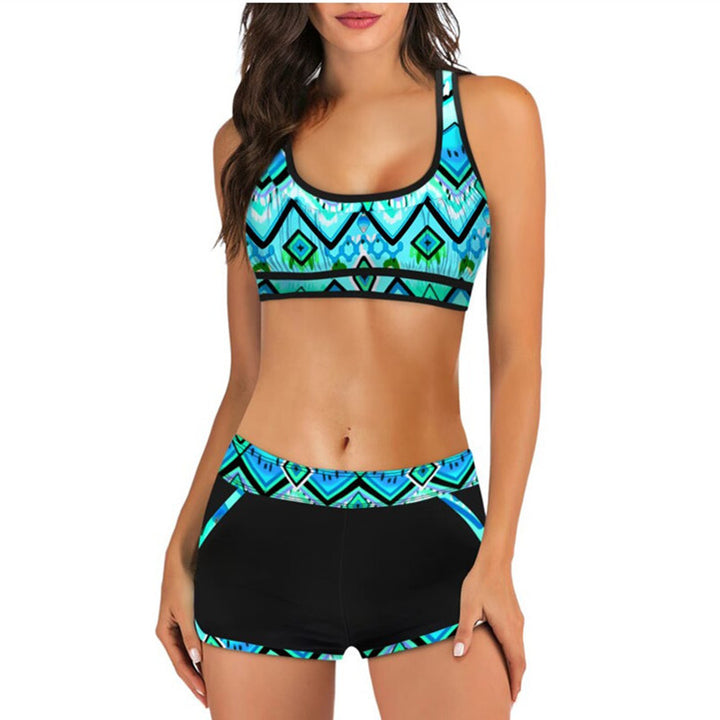 Damen Sport-Bikini-Set mit stylischem Crop-Top und Shorts Drune