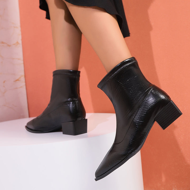 Damen Elegante und Modische Stiefeletten Drune