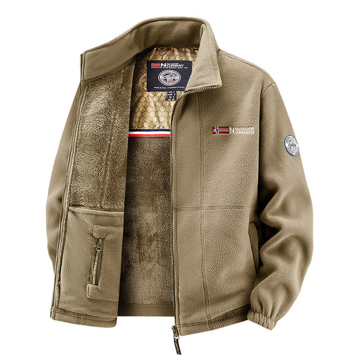 Damen Thermo-Fleecejacke mit wärmendem Teddyfutter, Stehkragen und Reißverschlusstaschen Drune
