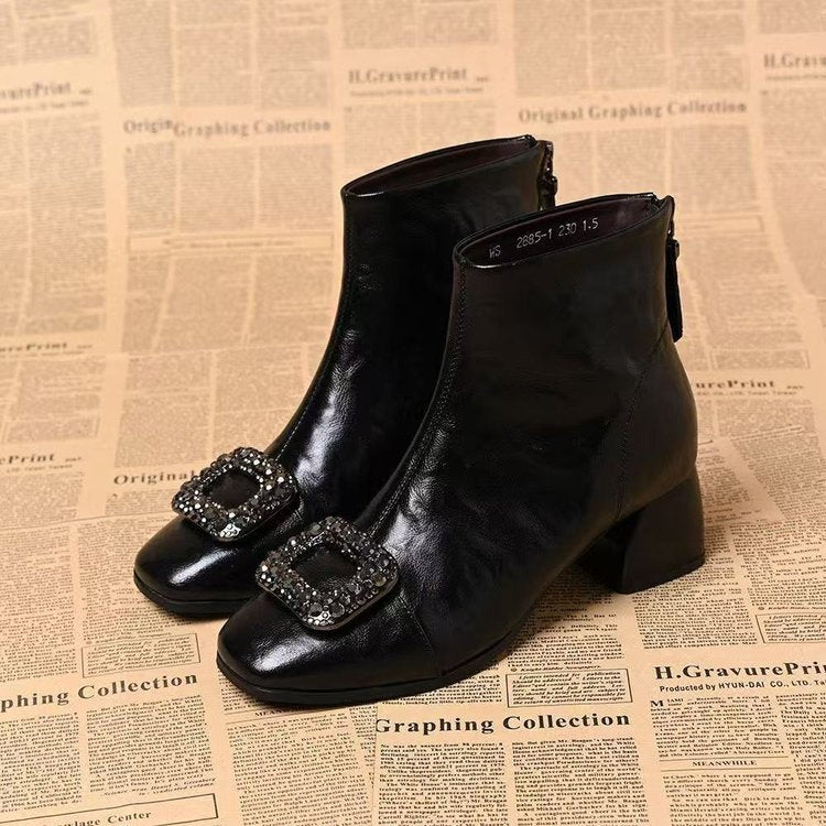 Damen Elegante Stiefeletten mit Glitzer-Applikationen Drune