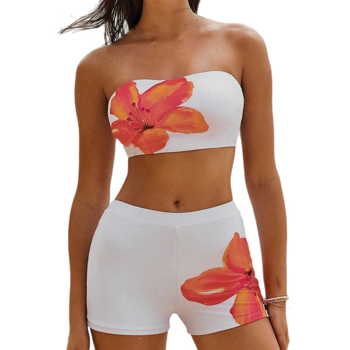 Damen Bandeau-Bikini-Set mit sportlichen Shorts Drune