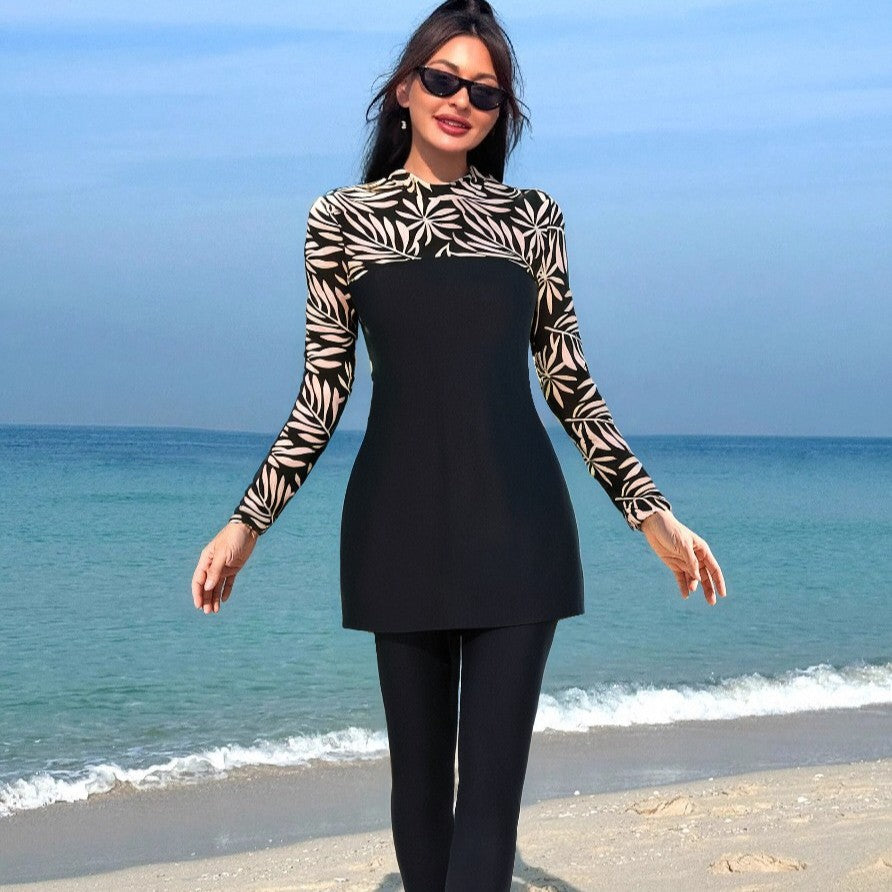 Damen Eleganter Langarm-Surfsuit mit modischen Akzenten Drune