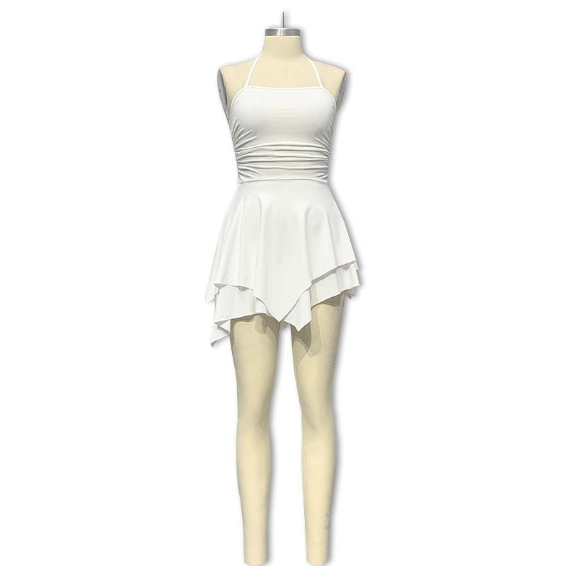 Damen Trendiges Mini-Kleid mit asymmetrischem Saum und Raffungen Drune