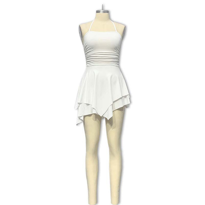 Damen Trendiges Mini-Kleid mit asymmetrischem Saum und Raffungen Drune