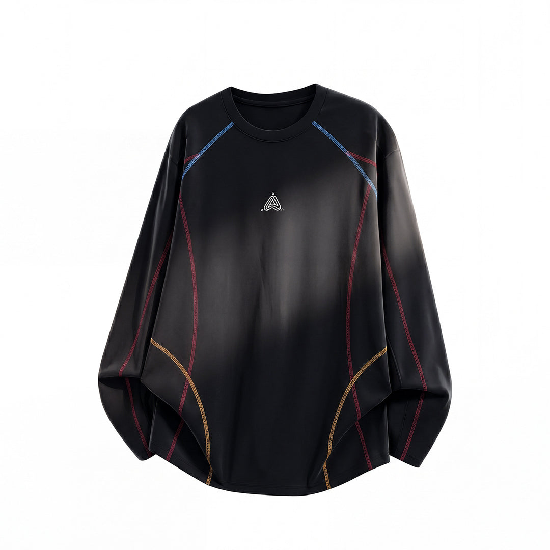 Unisex Weit geschnittenes Sweatshirt mit dekorativen Flatlock‑Nähten und Raglanärmeln Drune