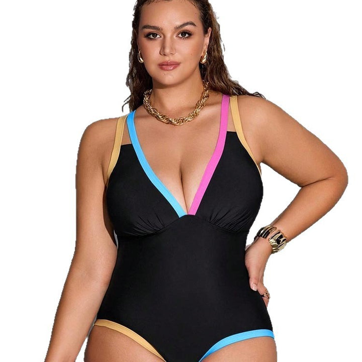 Damen Einteiliger Badeanzug mit modischen Farbdetails Drune