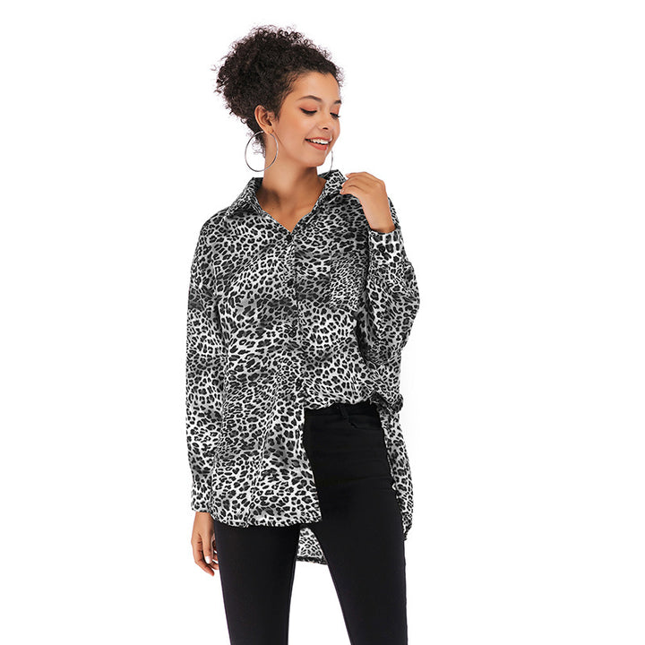 Damen Bedruckte Hemdbluse mit grafischem Patchwork-Print & Knopfleiste Drune