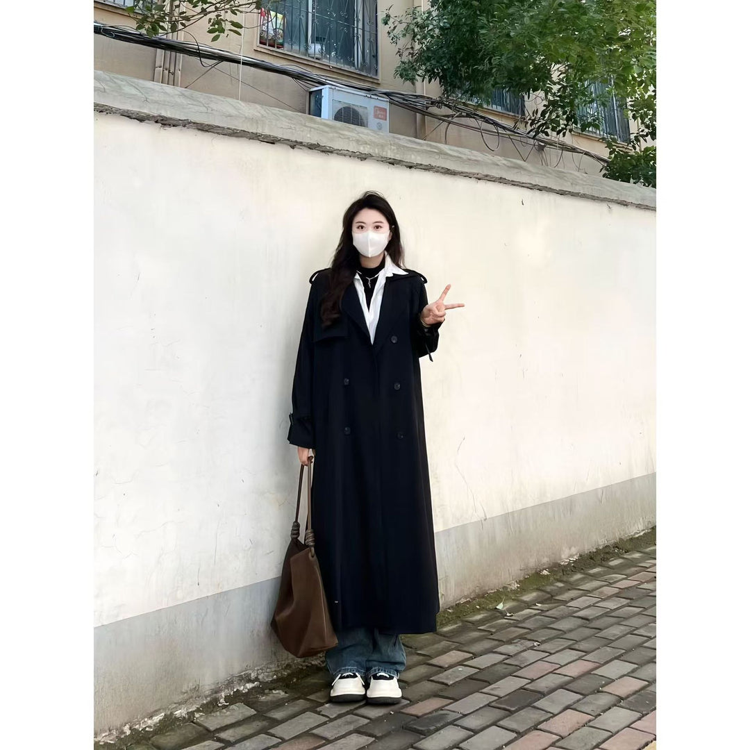 Drune | Trenchcoat - Wollmischung - Lockere Passform - Vollständig - Gürteldetail