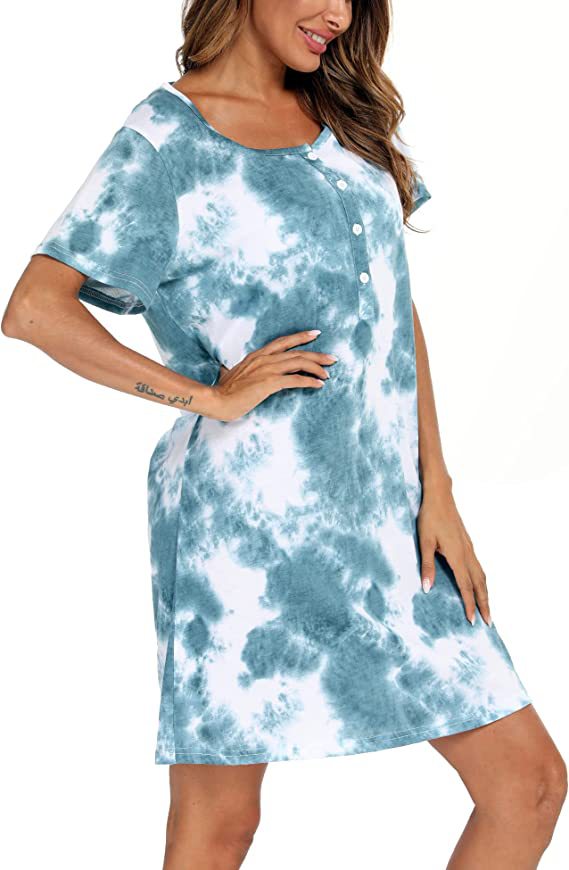Damen Freizeit Tie-Dye Hemdkleid Drune