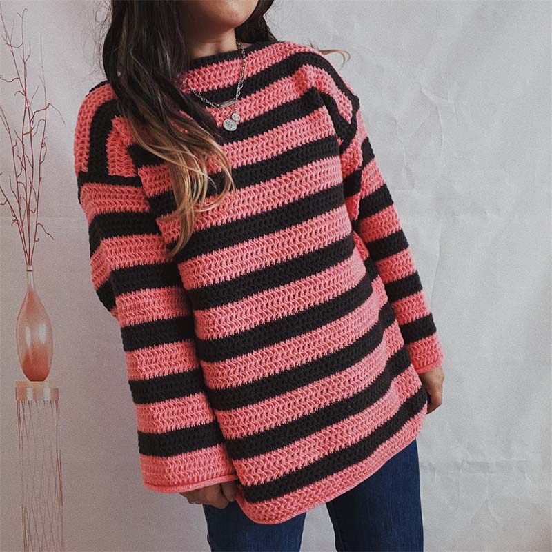 Drune | Gestreifter Strickpullover Mit Sanften Farben
