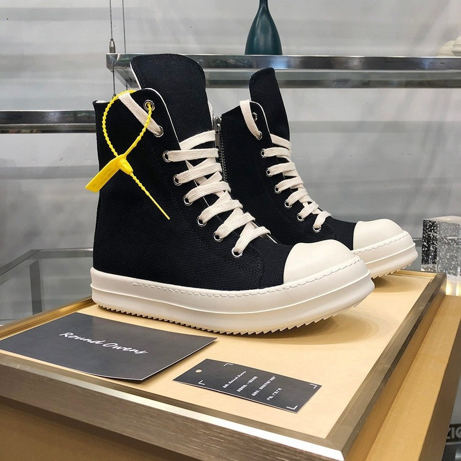 Herren High-Top Plateausneaker mit Reißverschluss und dicker Gummiplattform Drune