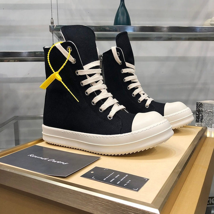 Herren High-Top Plateausneaker mit Reißverschluss und dicker Gummiplattform Drune