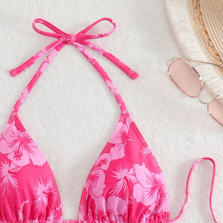 Damen Triangel-Bikini mit verspielten Floral-Details Drune