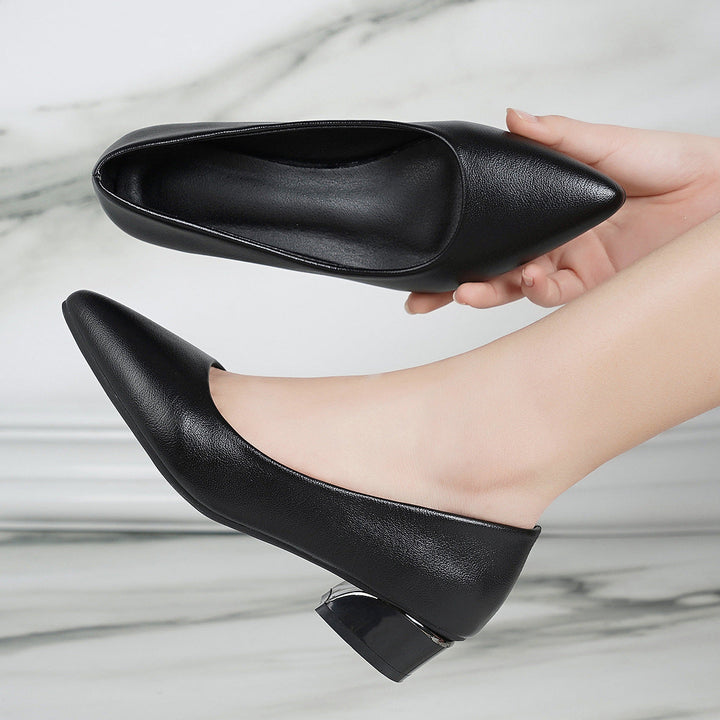 Damen elegante spitze Pumps mit komfortablem Blockabsatz Drune
