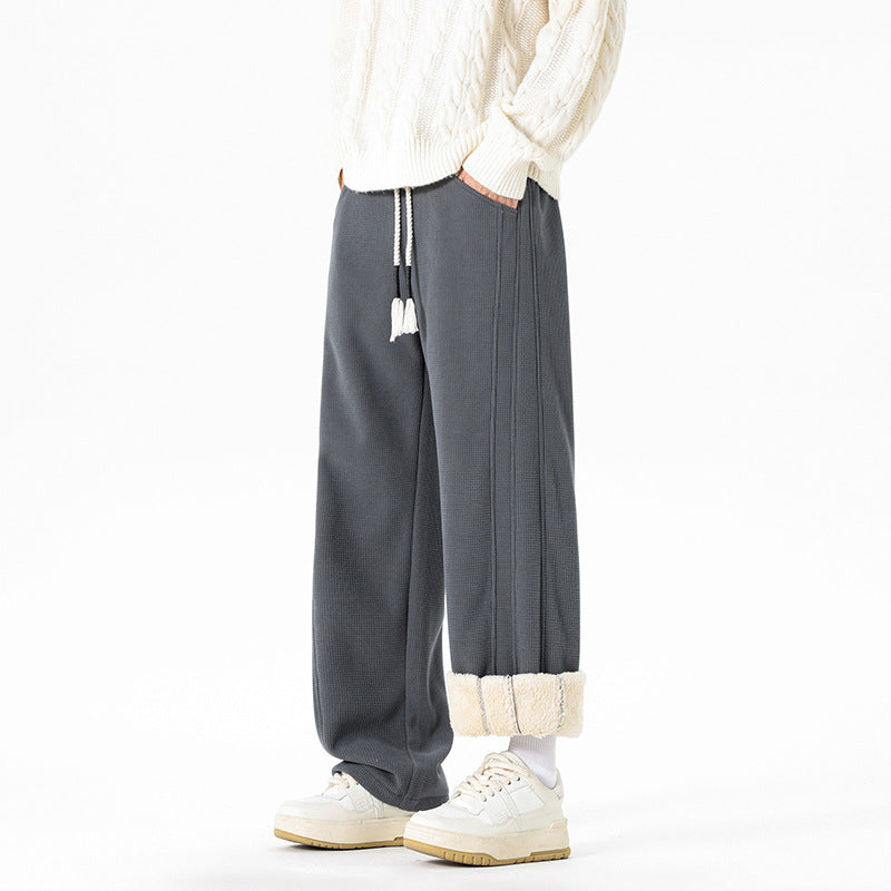 Herren Flauschige Relaxed Fit Freizeithose