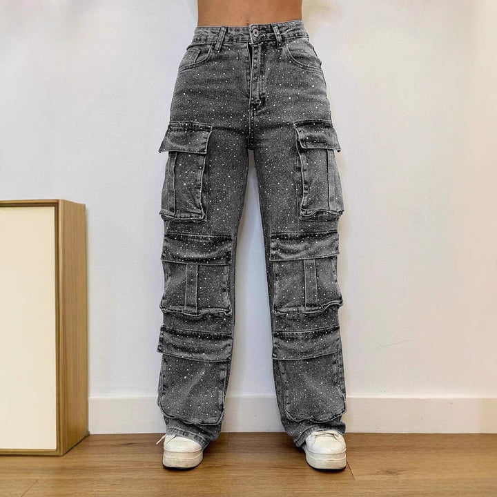 Damen Cargo-Hose mit trendigen Taschen und einem modernen Wasch-Effekt Drune