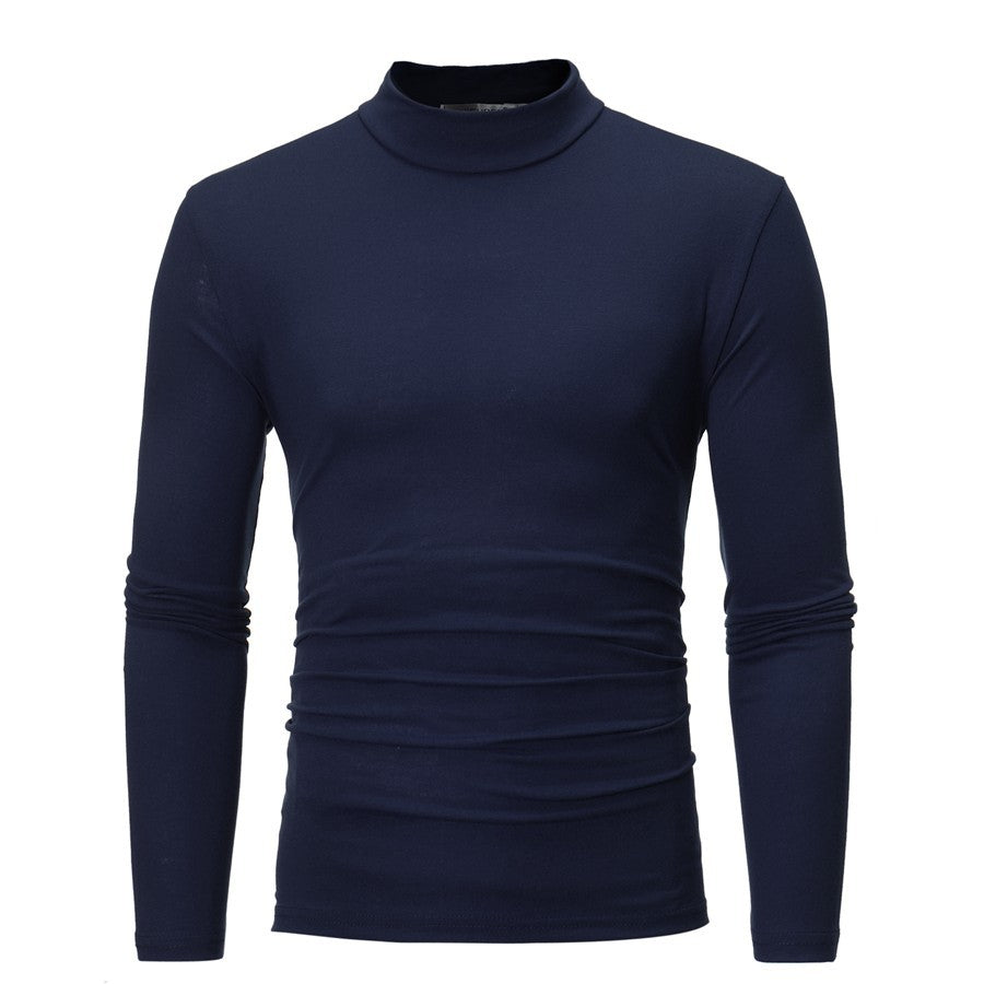 Herren Langarm T-Shirt mit stehendem Kragen und figurschmeichelndem Schnitt Drune