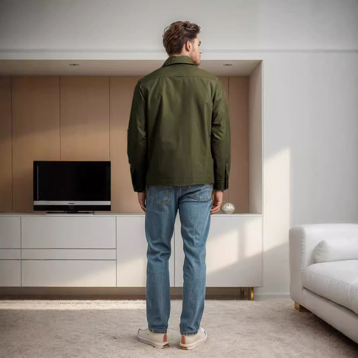 Herren lässige Utility-Jacke mit praktischen Klappentaschen und modernem Schnitt Drune