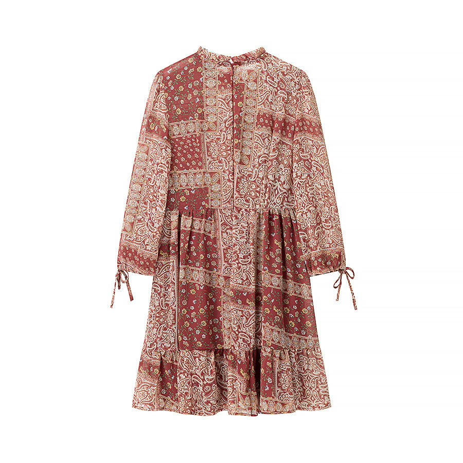 Damen Patchwork Kleid mit voluminösem Rock Drune