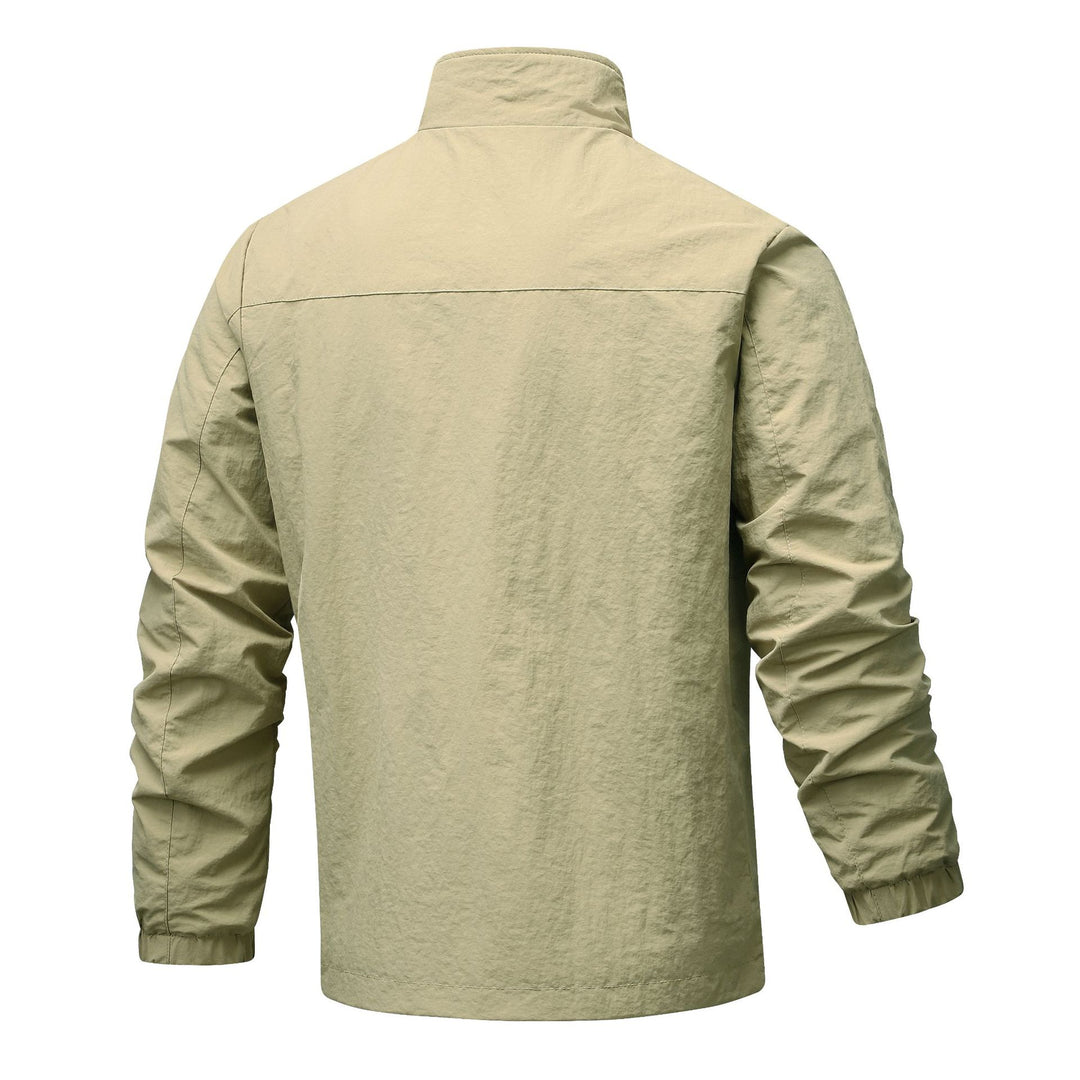 Herren leichte technische Windjacke mit Netzfutter, hohem Stehkragen und Reißverschlusstaschen Drune