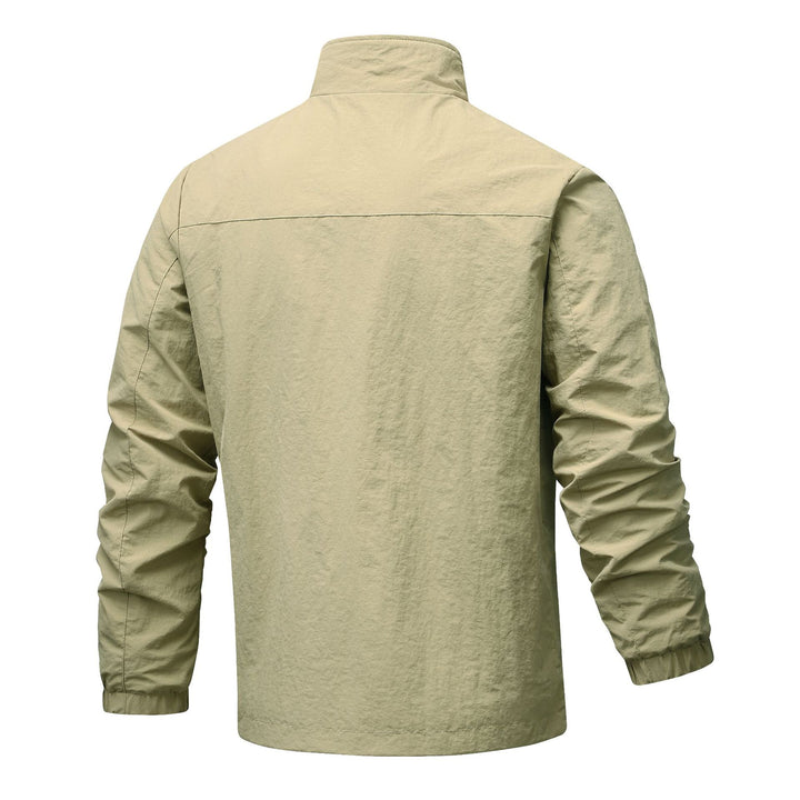 Herren leichte technische Windjacke mit Netzfutter, hohem Stehkragen und Reißverschlusstaschen Drune