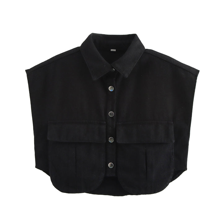 Damen ärmellose Utility-Bluse mit Taschen Drune