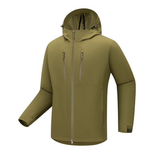 Herren Technische Softshell-Jacke mit ergonomischer Kapuze und vertikalen Brusttaschen Drune