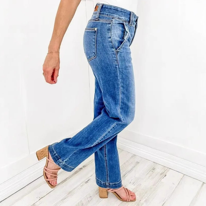 Damen Hochtaillierte Jeans Drune