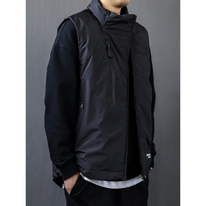 Herren Wattierte Outdoor-Steppweste mit hohem Stehkragen Drune