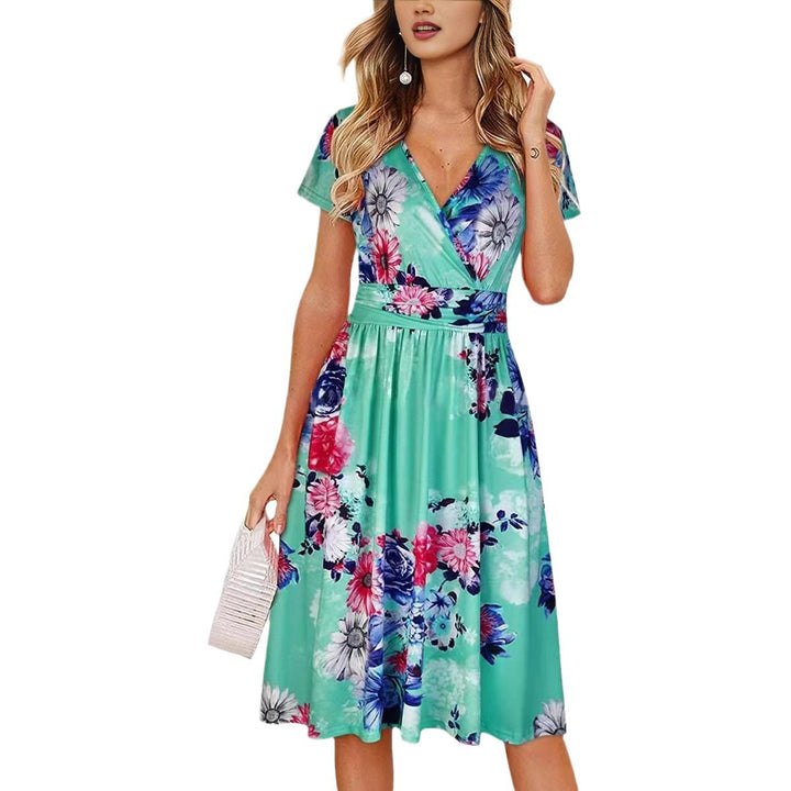 Damen Sommerkleid mit floralen Mustern Drune
