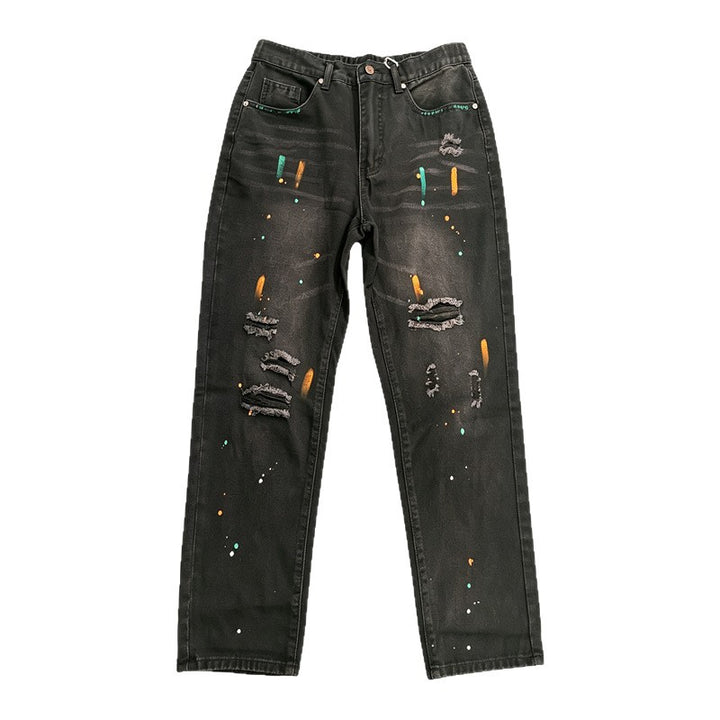 Herren Modische Ripped Jeans mit Farbdetails Drune