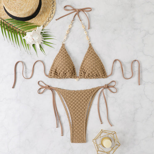 Damen Häkel-Bikini-Set mit eleganten Details Drune