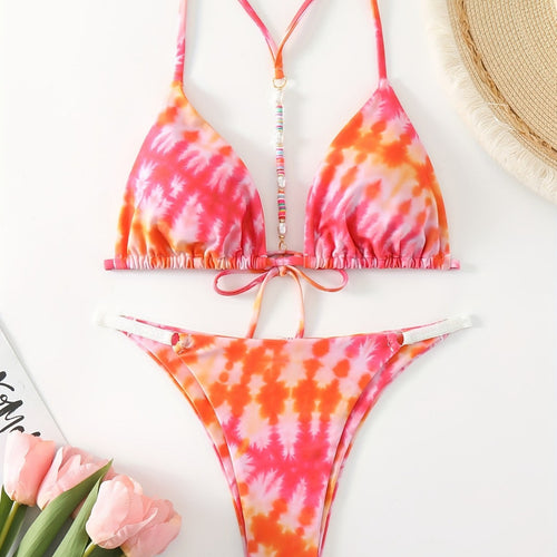 Damen Triangel-Bikini mit modischem Bindeband-Design Drune